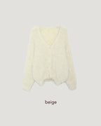 shaggy knit color cardigan