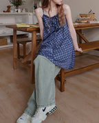 check camisole mini dress