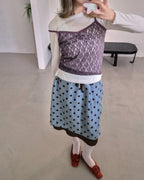 polka dot layered skirt