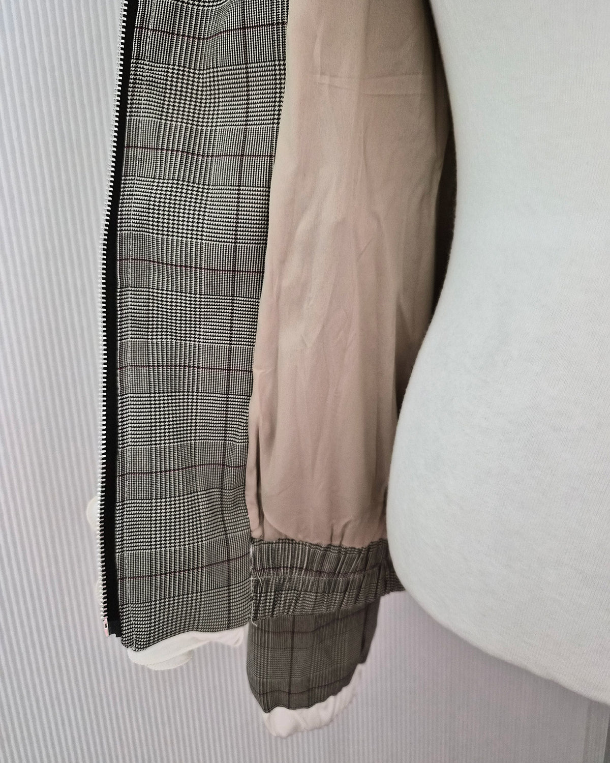 glen check frill jacket