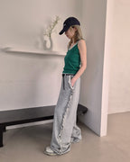 side frill sweat pants