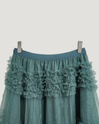tiered volume frill tulle skirt