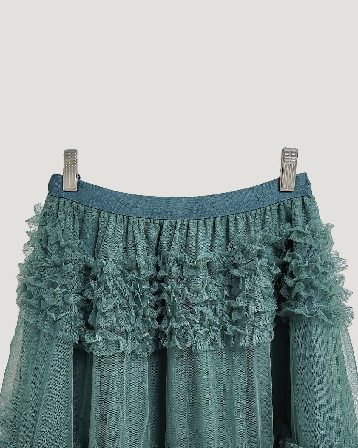 tiered volume frill tulle skirt