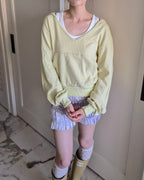 V neck light sweat hood T
