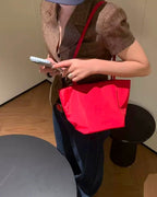 happy color glossy shoulder bag