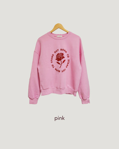 rose motif sweatshirt