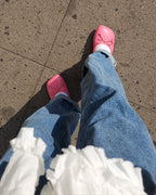 ribbon rounded square toe shoes