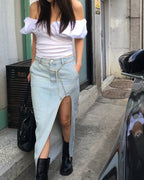 V neck puff shoulder top