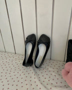ribbon rounded square toe shoes