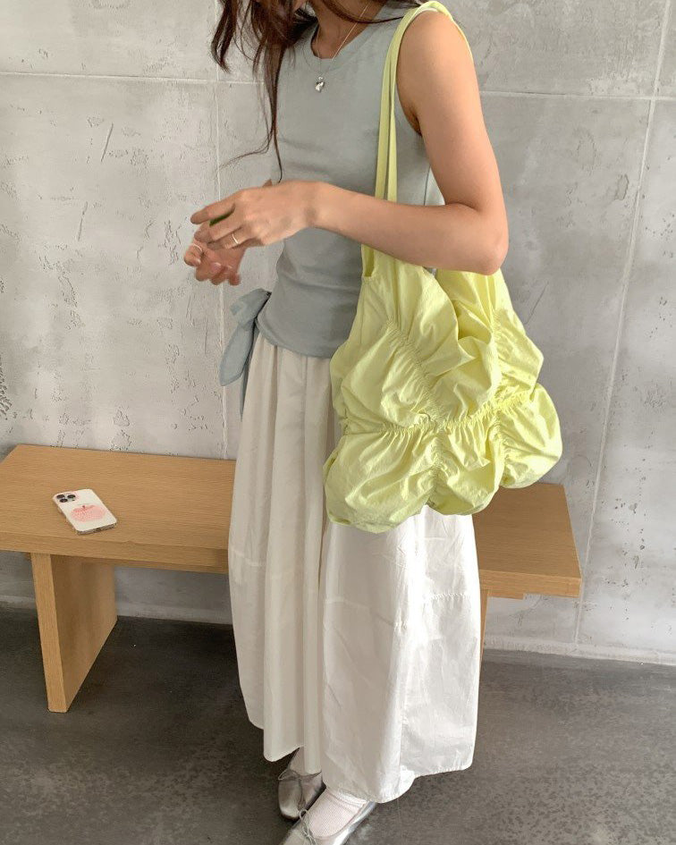 shirring color nylon bag