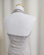 lace sheer halter neck bustier