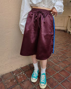 track satin bermuda pants