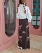 frill double ribbon blouse