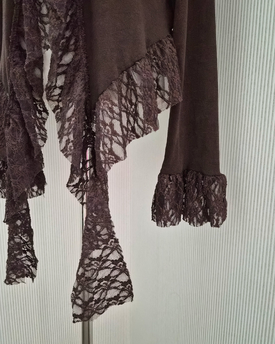 frill lace flare cardigan