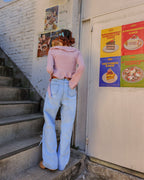 ribbon denim pants