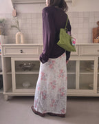 blurred rose long skirt