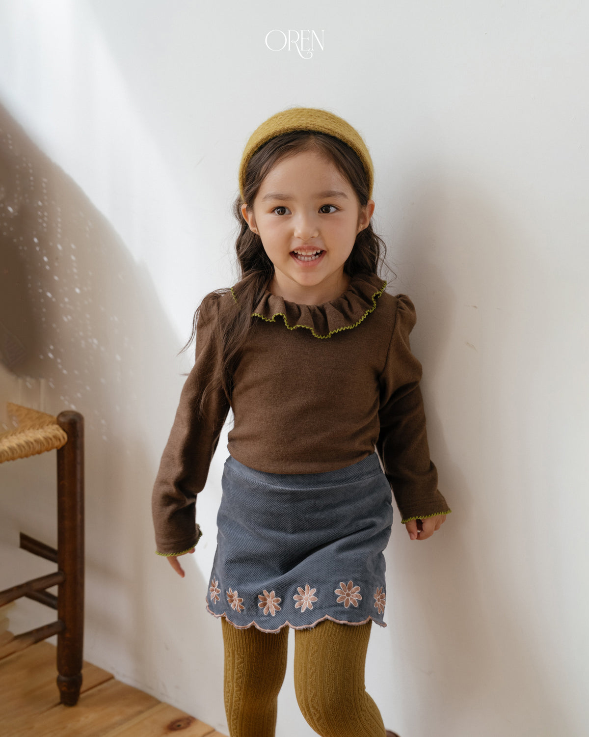 【OREN】bella embroidered culotte pants