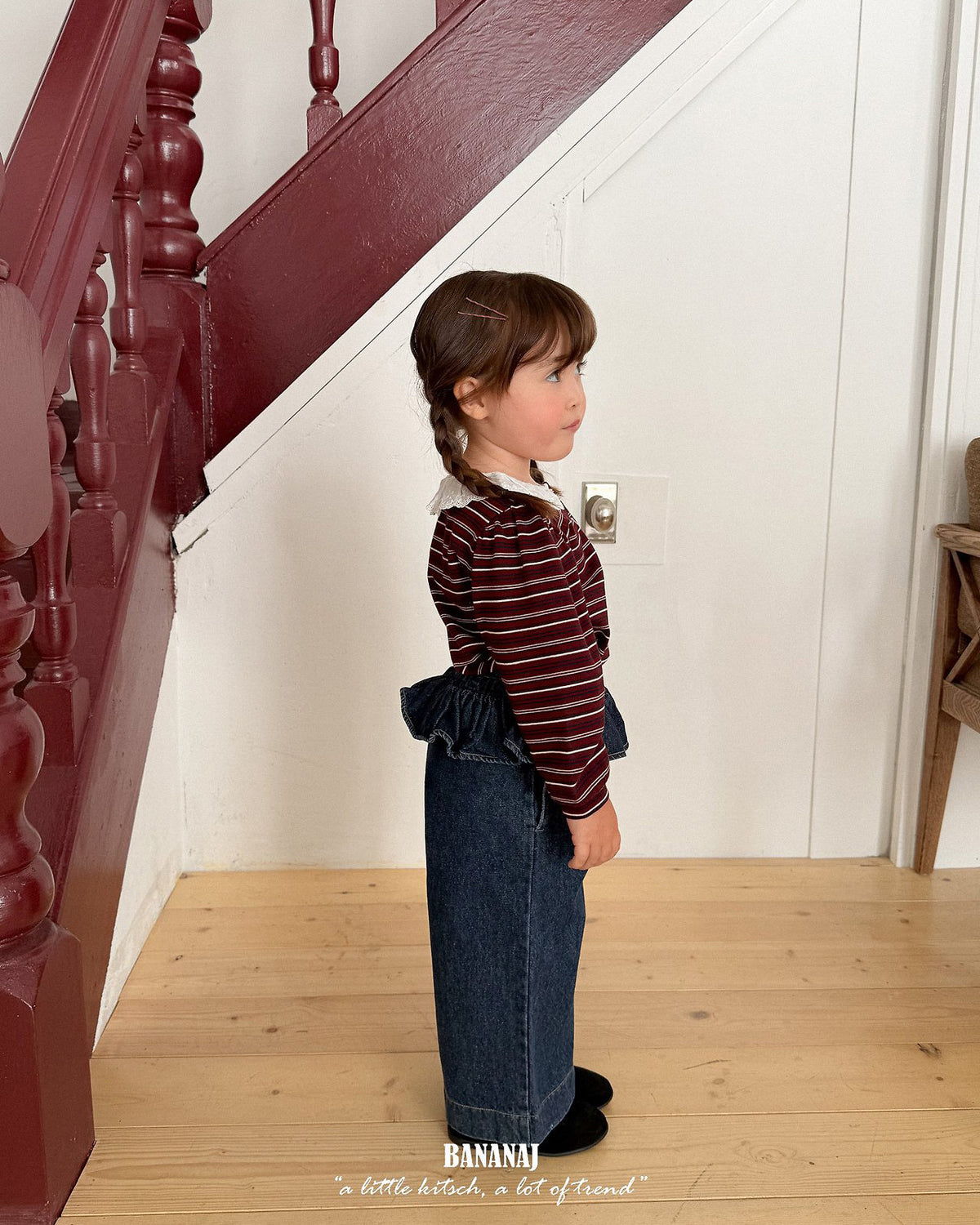 【BANANAJ】frill denim pants