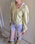 V neck light sweat hood T