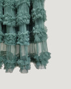 tiered volume frill tulle skirt