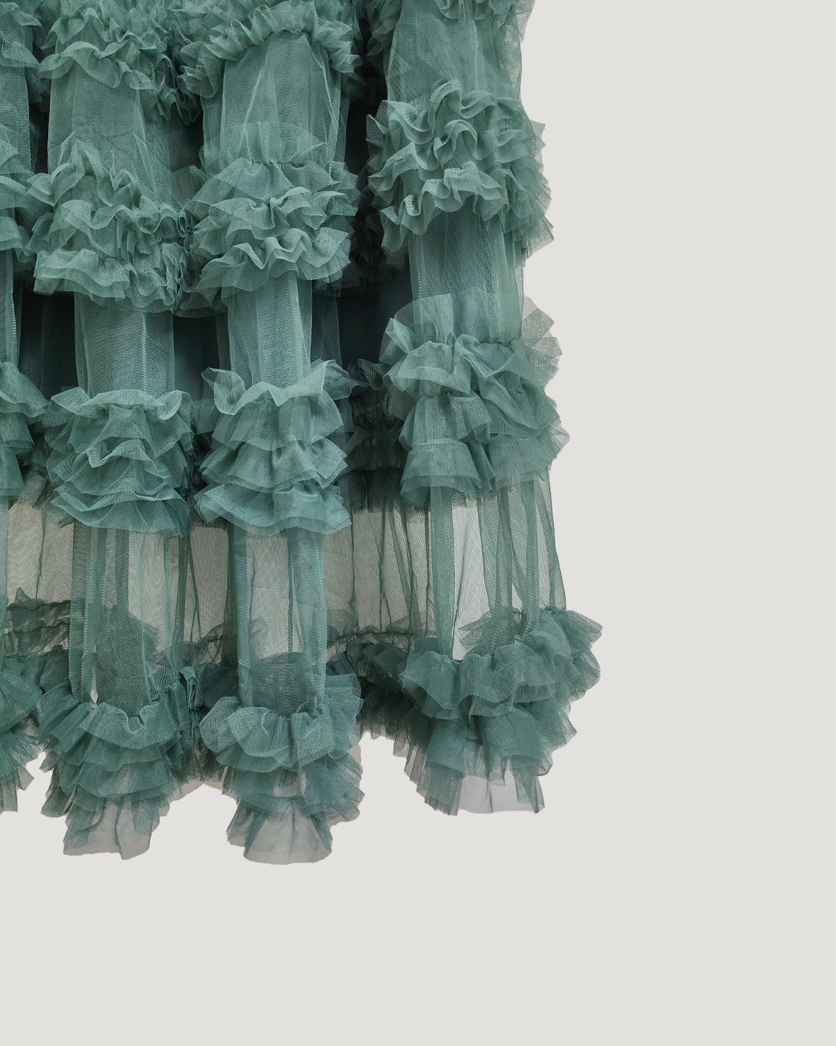tiered volume frill tulle skirt