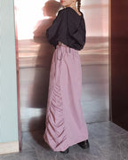 shirring bolero hood nylon blouson