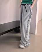 side frill sweat pants