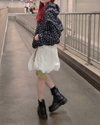 dot frill nylon blouson
