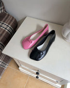 ribbon rounded square toe shoes