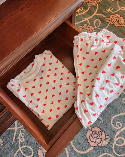 heart pattern pajamas (2点セット)