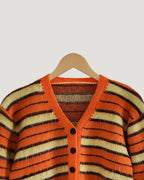multi stripe knit cardigan