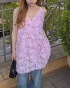rose motif volume tunic