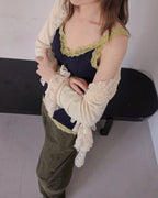 bicolor lace point camisole