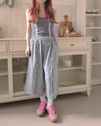 frill sweat half pants