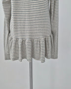 stripe hem frill food T
