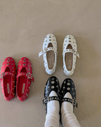 studs mary jane flat shoes