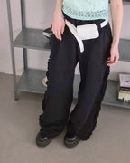 side frill sweat pants