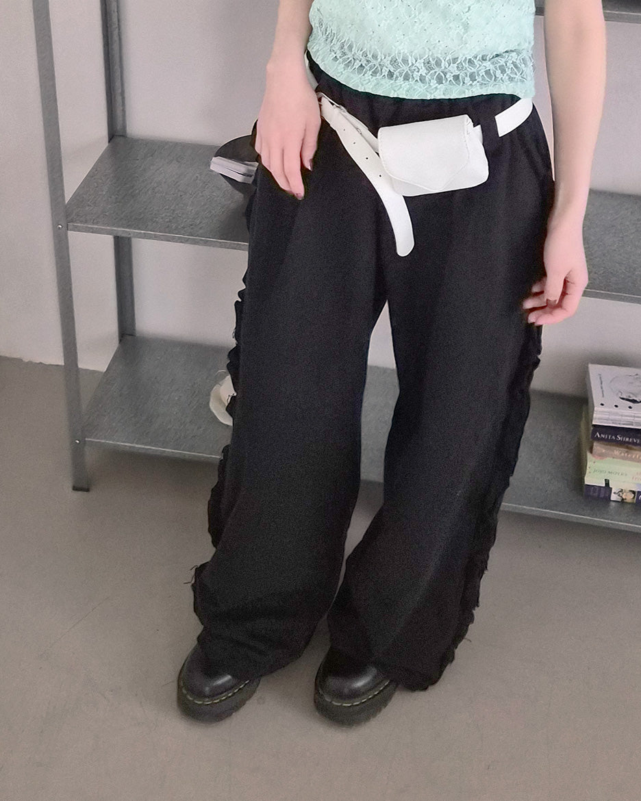 side frill sweat pants