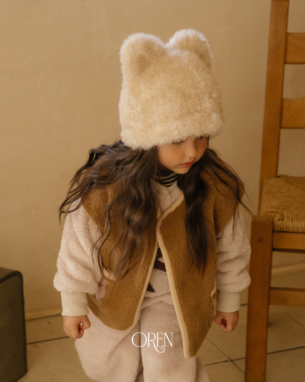 【OREN】cat faux fur beanie
