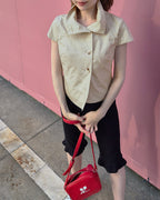 stand collar button point shirt