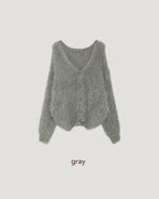 shaggy knit color cardigan