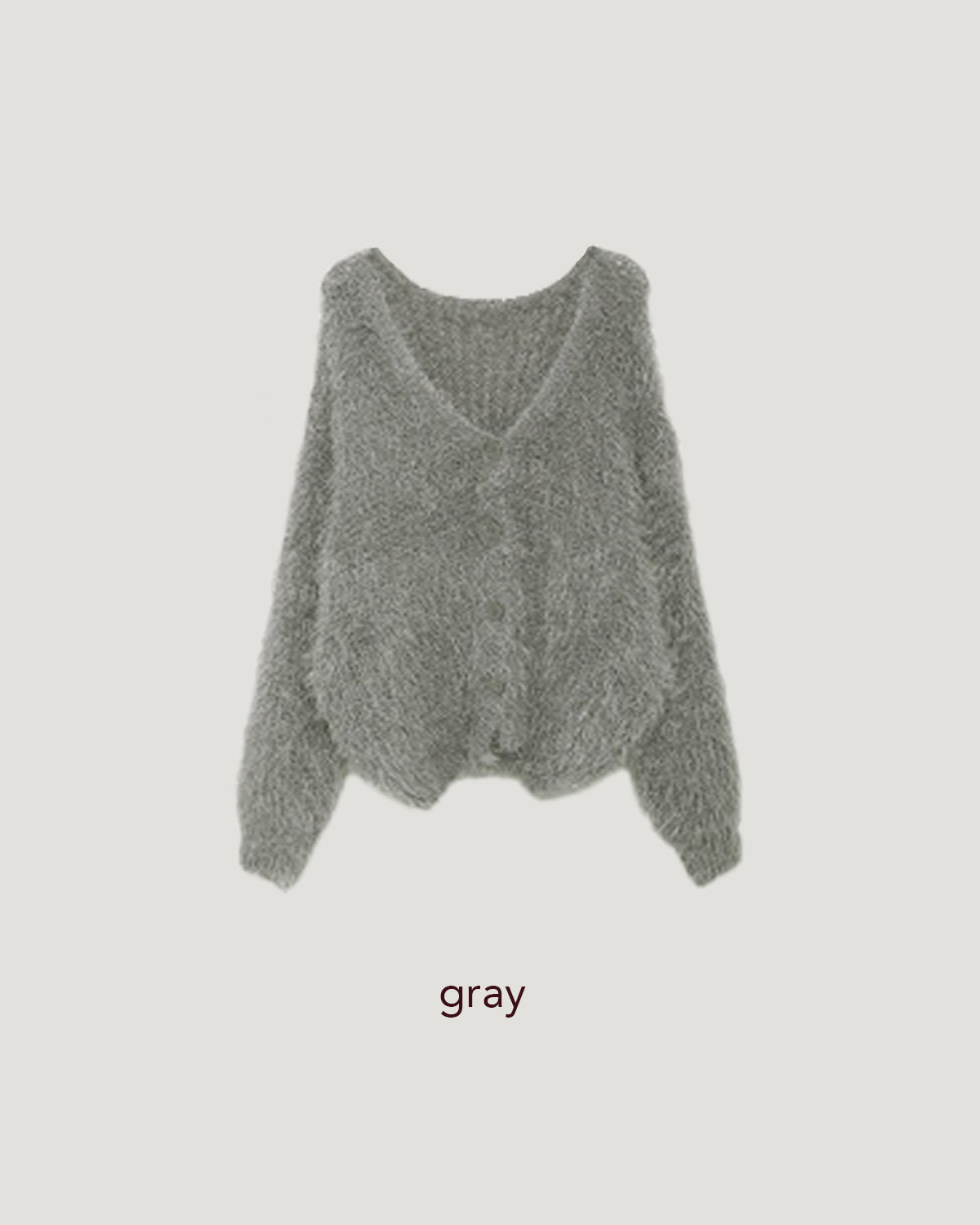shaggy knit color cardigan