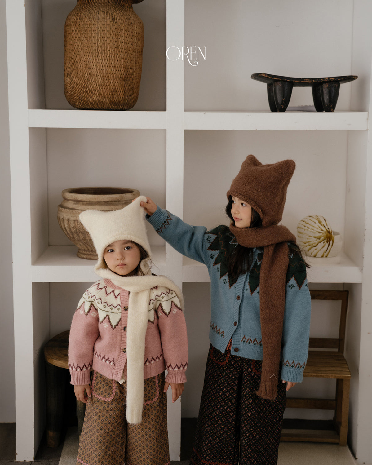 【OREN】cat muffler beanie