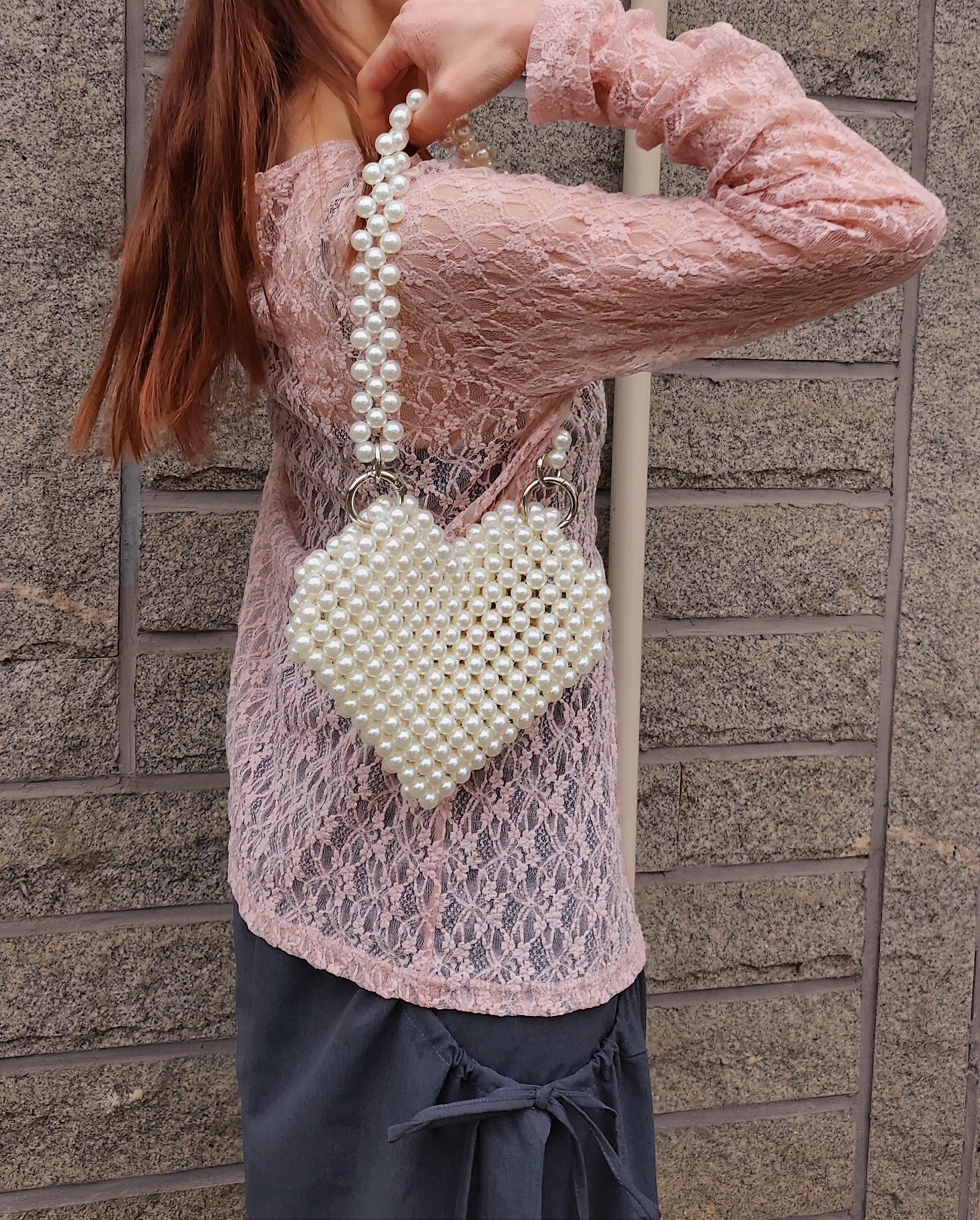 heart beads bag