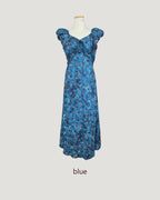 flower frill long dress