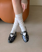 studs mary jane flat shoes