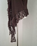 frill lace flare cardigan