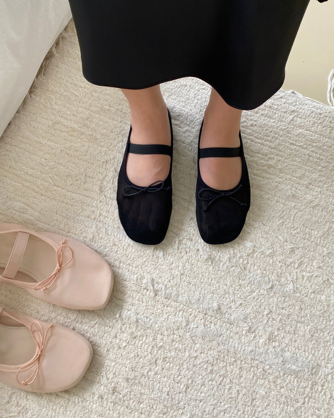 sheer mesh flat shoes