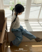 【BANANAJ】frill denim pants