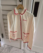 red ribbon embroidery cotton jacket